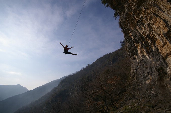 Winter sport climbing in Finale